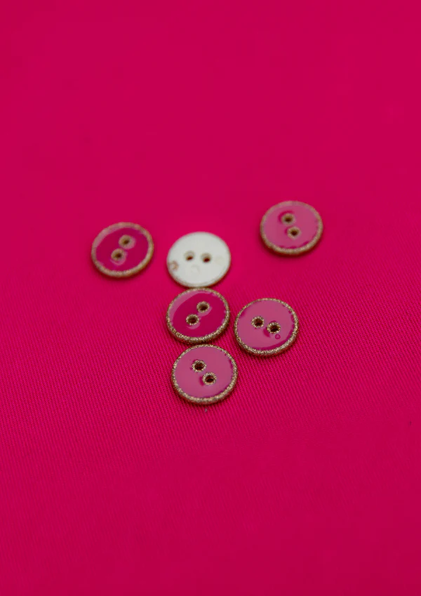 Bouton à paillettes dorées 12 mm - Plusieurs couleurs
