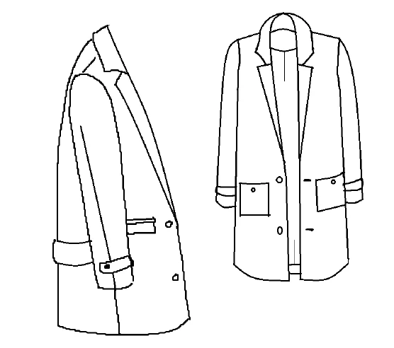 Patron couture manteau Ray / PDF (A4, A3, A0, US Letter) – Tailles 34 à 56 – Cadres, Calques par Taille, Vidéoprojection - Image 2