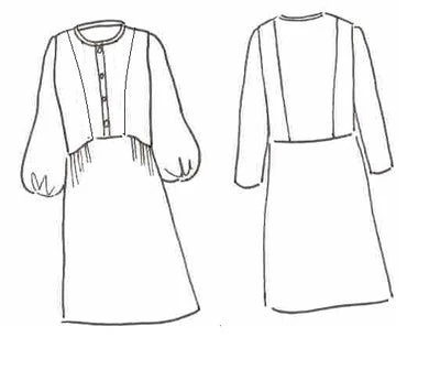 Patron couture robe, blouse Maïa / PDF (A4, A3, A0, US Letter) - Cadres, Calques par Taille, Vidéoprojection - Image 2