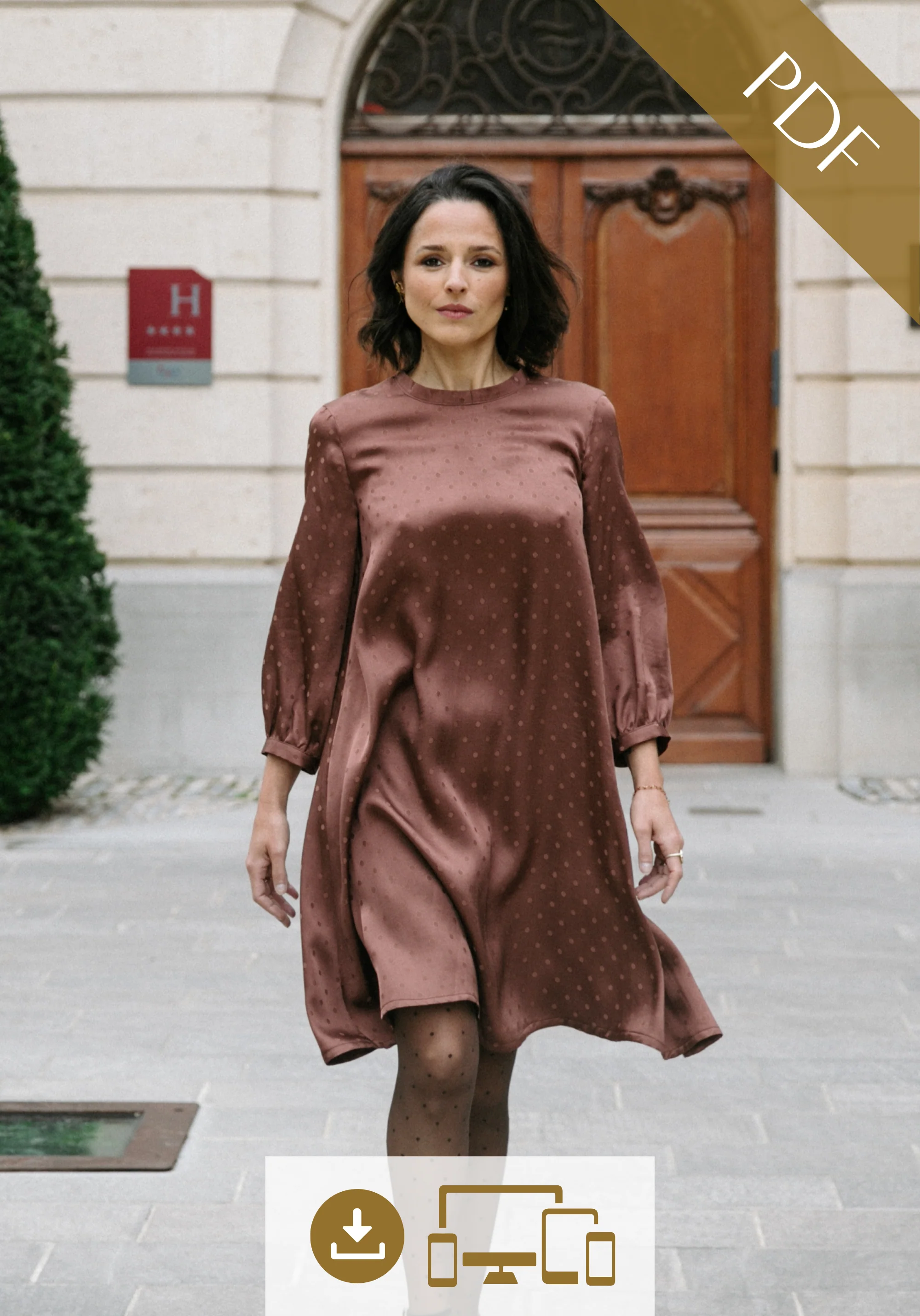 Patron couture robe, blouse Mia / PDF (A4, A3, A0, US Letter) - Cadres, Calques par Taille, Vidéoprojection