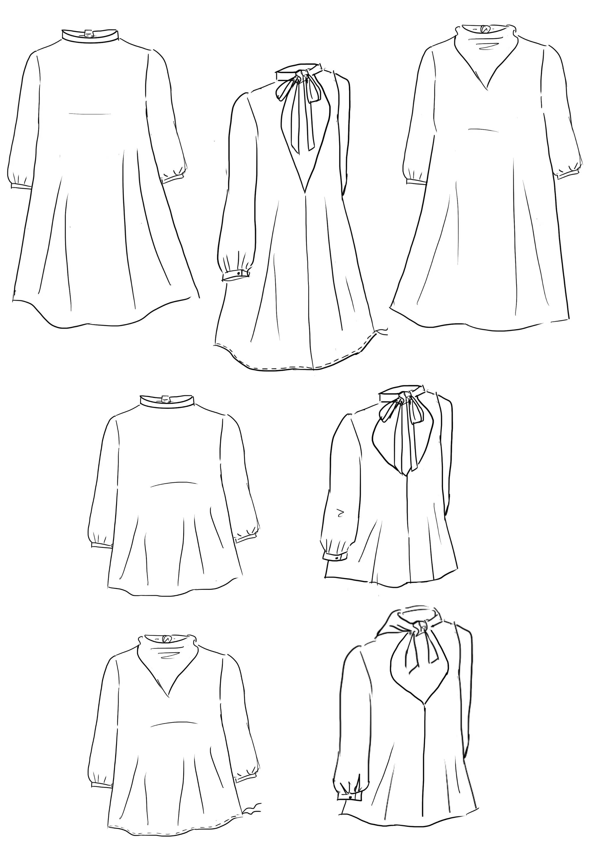 Patron couture robe, blouse Mia / PDF (A4, A3, A0, US Letter) - Cadres, Calques par Taille, Vidéoprojection - Image 2