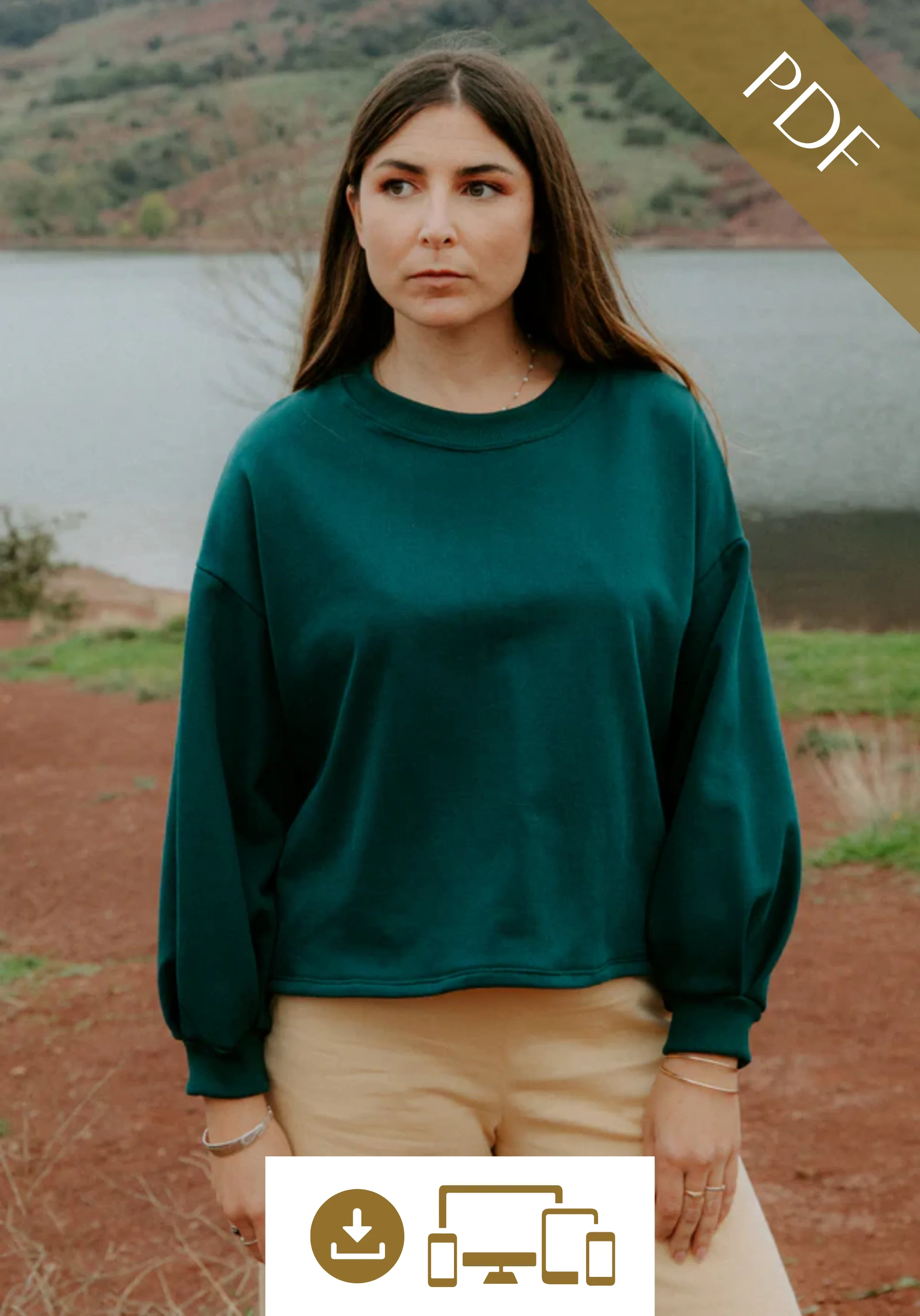 Patron couture sweat Granite / PDF (A4, A3, A0, US Letter) – Tailles 34 à 56 – Cadres, Calques par Taille, Vidéoprojection