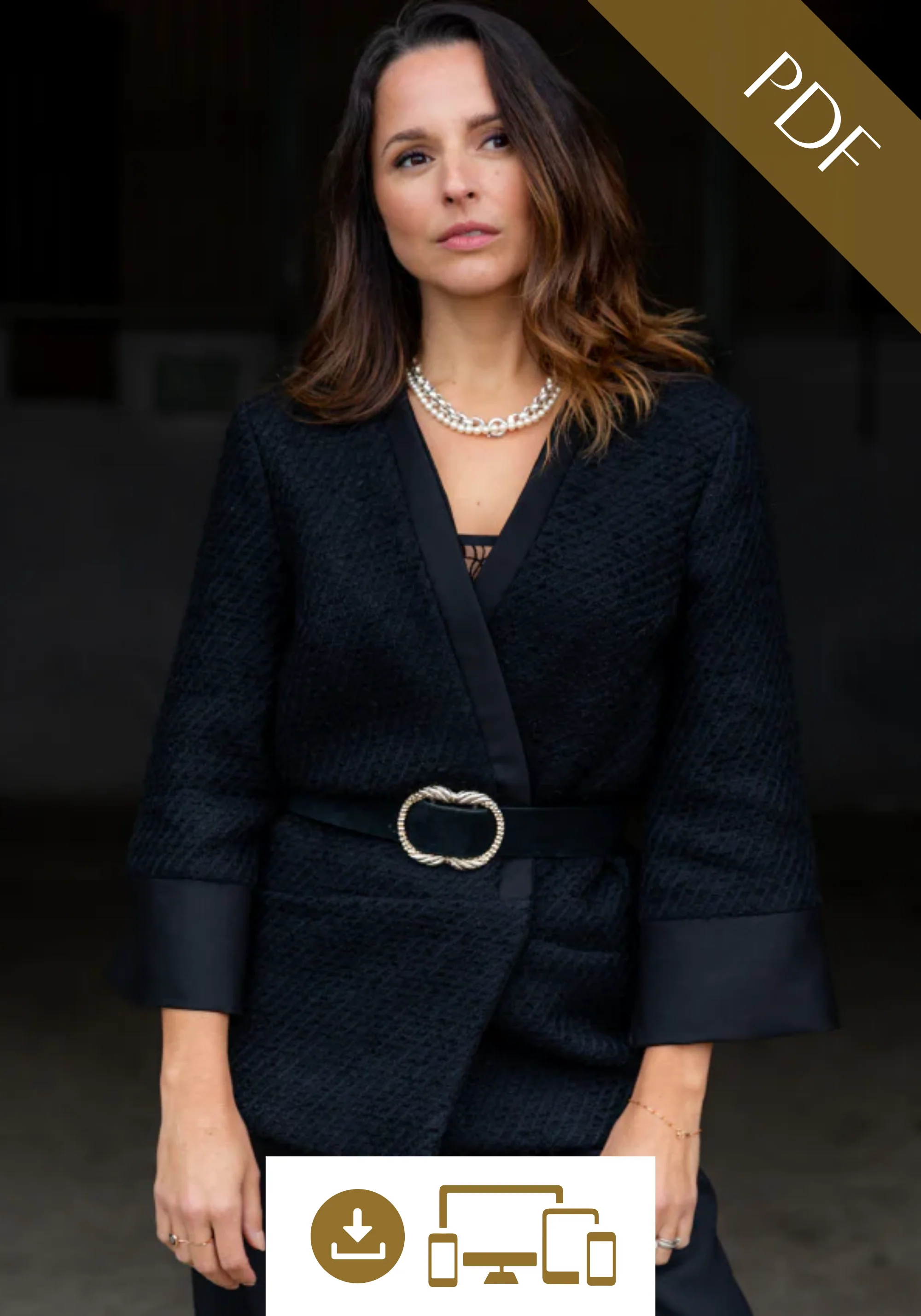 Patron couture veste Sable / PDF (A4, A3, A0, US Letter) – Tailles 34 à 56 – Cadres, Calques par Taille, Vidéoprojection